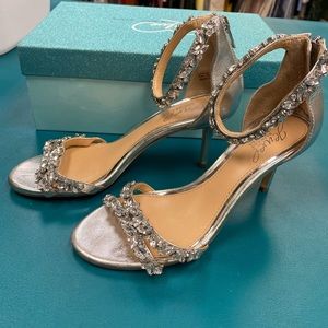 Bejeweled ankle strap Heel